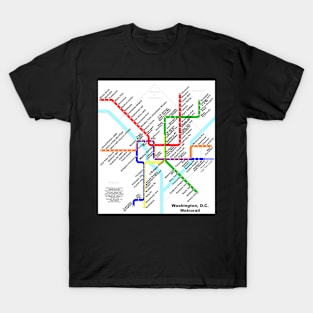 Washington DC Metrorail Map T-Shirt